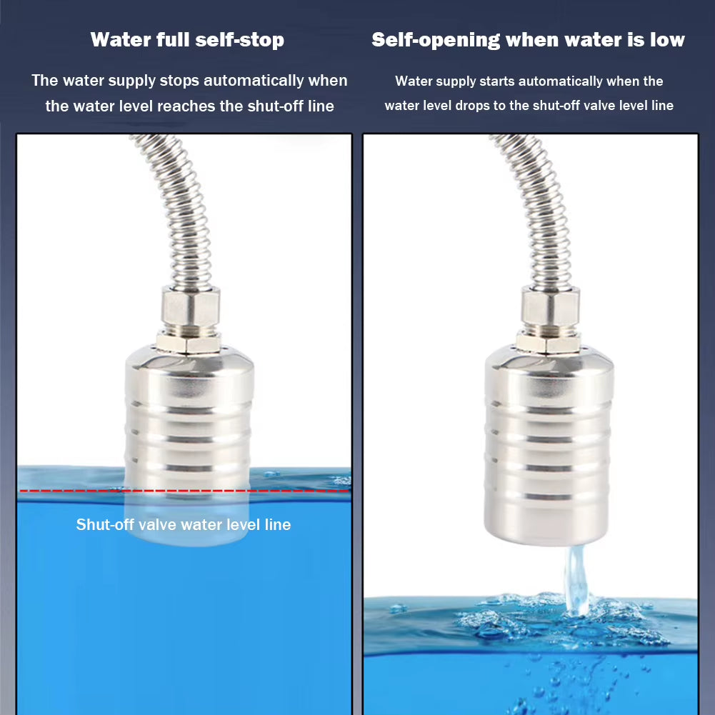 Automatic Water Level Control Valve Stainless Steel Floating Ball Valve Water Tank Water Tower Shutoff Valve Kitchen Accessories